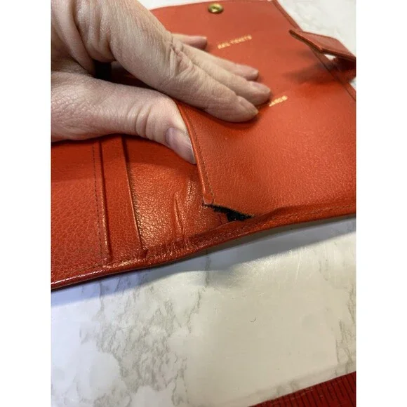 St. Thomas Vintage Honey Kid Red Leather Wallet READ - Picture 4 of 7